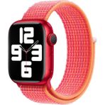 Nezih Case Watch Seri 5/6/7/8/9/se 38/40/41mm Seri 10 42 / Seri 11 42mm Uyumlu Spor Loop Hasır Örgü Kordon - Pembe