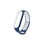 Nezih Case Xiaomi Mi Band 5 / Mi Band 6 Uyumlu Renkli Delikli Silikon Kordon/kayış Lacivert/beyaz
