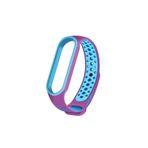 Nezih Case Xiaomi Mi Band 5 / Mi Band 6 Uyumlu Renkli Delikli Silikon Kordon/kayış Mor/mavi