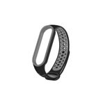 Nezih Case Xiaomi Mi Band 5 / Mi Band 6 Uyumlu Renkli Delikli Silikon Kordon/kayış Siyah/gri