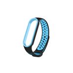 Nezih Case Xiaomi Mi Band 5 / Mi Band 6 Uyumlu Renkli Delikli Silikon Kordon/kayış Siyah/mavi