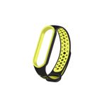 Nezih Case Xiaomi Mi Band 5 / Mi Band 6 Uyumlu Renkli Delikli Silikon Kordon/kayış Siyah/sarı