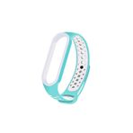 Nezih Case Xiaomi Mi Band 5 / Mi Band 6 Uyumlu Renkli Delikli Silikon Kordon/kayış Turkuaz/beyaz