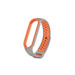 Nezih Case Xiaomi Mi Band 5 / Mi Band 6 Uyumlu Renkli Delikli Silikon Kordon/kayış Turuncu/gri