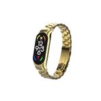 Nezih Case Xiaomi Mi Band 7 Uyumlu Metal Baklalı Klips'li Paslanmaz Çelik Kordon/kayış Gold