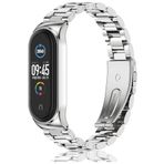 Nezih Case Xiaomi Mi Band 7 Uyumlu Metal Baklalı Klips'li Paslanmaz Çelik Kordon/kayış Gümüş