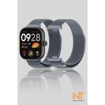 Nezih Case Xiaomi Redmi Watch 4 / 5 / 6 / Band 8 Pro / Uyumlu Milanes Hasır Örgü Metal Kordon - Gray