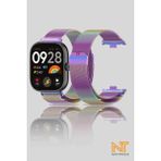 Nezih Case Xiaomi Redmi Watch 4 / 5 / 6 / Band 8 Pro / Uyumlu Milanes Hasır Örgü Metal Kordon - Renkli