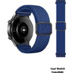 Nezih Case Xiaomi Watch S4 - S3 - S1 - S1 Active / S1 Pro / Watch 2 / Watch 2 Pro Uyumlu Tokalı Kordon Örgü - Lacivert