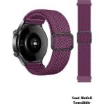 Nezih Case Xiaomi Watch S4 - S3 - S1 - S1 Active / S1 Pro / Watch 2 / Watch 2 Pro Uyumlu Tokalı Kordon Örgü - Mor