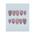 Nezlin Collection Kitty Cat Protez Jel Takma Tırnak - El Yapımı Kalıcı Oje Nail Art Star Charm Hello Sticker - NC137