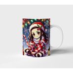 Nezuko Kamado Demon Slayer Anime Yılbaşı Tasarım Kupa - Hediyelik Kupa - Baskılı Kupa - 001 - Beyaz - 300 ml