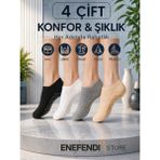 NF ND ENEFENDİ 4 Çift Kaydırmaz Unisex Yoga, Pilates, Tavaf Çorabı | Spor Patik Çorap Beyaz|Gri |Siyah |Bej 36-40 - Standart - Renkli - DİĞER
