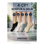 NF ND ENEFENDİ YOGAEKO 4 Çift Kaydırmaz Unisex Yoga, Pilates, Tavaf Çorabı | Spor Patik Çorap Beyaz|Gri |Siyah |Bej 36-40
