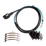 NFHK Dahili 36 Pin Mini SAS SFF-8087 Ana Bilgisayar 4 SFF-8482 Hedef SAS Sabit Disk ve IDE Güç Kablosu 50cm