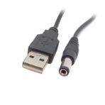 NFHK USB 2.0 A Tipi Erkek - 5,5 x 2,5 mm DC 5V Güç Fişi Barrel Konnektör Şarj Kablosu 80 cm