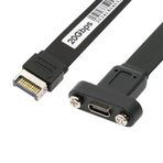NFHK USB 3.2 20Pin Tip-E IDC Ön Panel Başlığı USB-C Tip-C Dişi Uzatma Kablosu 20Gbps Panel Montaj Vidası ile