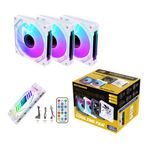 Ng-A120w 3'Lü Set 120Mm Argb Pwm Kasa Fanı Ve Kumandalı Kontrolcü Beyaz