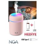 NGA 300 ml H2O Ultrasonik Ledli Hava Nemlendirici Buhar Makinesi Ve Aroma Difüzörü - Koku Hediyeli