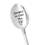 NGAEAK Grandpa's Ice Cream Pullu Kaşık - Dondurma Sevgili Paslanmaz Çelik Oyma Büyükbaba Kaşığı Babalar Günü Noel Doğum Günü için Komik Hediye