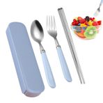 NGUMMS Çantalı Seyahat Araçları, Çatal Bıçak Takımı - Paslanmaz Çelik Çatal Bıçak Takımı - Seyahat Çantalı Yeniden Kullanılabilir Kaşık Çatal Seti Okul Mutfağı Piknik için Çatal Bıçak Takımı