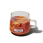 NGUYEN COFFEE SUPPLY - Saplı İstiflenebilir Cam Kahve Kupası, Mikrodalga ve Bulaşık Makinesinde Yıkanabilir, Mükemmel Hediye, 9 oz, Şeffaf [1'li Set]