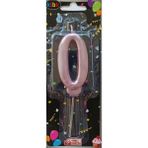 Ngüzel Party 0 Yaş Büyük Boy (7 Cm) 0 Rakam Lüks Pasta Mum Pembe