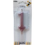 Ngüzel Party 1 Yaş Büyük Boy (7 Cm) 1 Rakam Lüks Pasta Mum Pembe