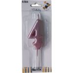 Ngüzel Party 4 Yaş Büyük Boy (7 Cm) 4 Rakam Lüks Pasta Mum Pembe