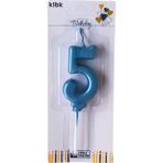 Ngüzel Party 5 Yaş Büyük Boy (7 Cm) 5 Rakam Lüks Pasta Mum Mavi