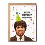 NHBDesigns Samuel Jackson Doğum Günü Temalı Kart - Mutlu Yıllar çocuğu - Şımarık Tebrik Kartı - Yetişkinler İçin Hediye - Erkek Kardeş - Baba