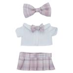 niannyyhouse 10 cm 15 cm 20 cm Peluş Bebek Giysileri JK Set Şapkalar Gömlek Pileli Etek Yumuşak Doldurulmuş Peluş Oyuncak Giydirme (Pembe, 20 cm)