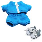 niannyyhouse 10 cm Peluş Bebek Giysileri Kaban Pantolon Kanvas Ayakkabı Spor Giyim Kıyafet Yumuşak Doldurulmuş Oyuncak Giydirme (Mavi)