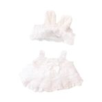 niannyyhouse 10cm-15cm 20cm Peluş Bebek Giysileri Beyaz Headdress Askı Elbise Gelinlik Bebek Giydirme (10cm-15cm)