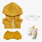 niannyyhouse 10cm 15cm 20cm Peluş Bebek Giysileri Kapüşonlu Pantolon Gözlük Kanvas Ayakkabı Spor Giyim Kıyafet Yumuşak Doldurulmuş Oyuncak Giydirme (Sarı-20cm)