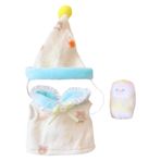 niannyyhouse 10cm-15cm Peluş Bebek Giysileri Şapka Elbise Aksesuarları Pijama Takımları 17cm Labubu Doll Dress Up ile Uyumlu (Sarı)