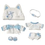niannyyhouse 10cm 20cm Peluş Bebek Giysileri Kedi Kulakları Şapka Kaban T-Shirt Pantolon Sırt Çantası 8 "Doldurulmuş Bebek Giydirdiği (20cm)