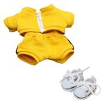 niannyyhouse 10cm Peluş Bebek Giysileri Kaban Pantolon Kanvas Ayakkabı Spor Kıyafet Yumuşak Doldurulmuş Oyuncak Giydir (Sarı)