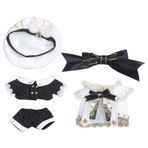 niannyyhouse 10cm peluş bebek giysileri şapka ceket pantolon pelerin papyon beyaz üniforma setleri 4 inç doldurulmuş bebek giydirdiği