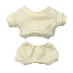 niannyyhouse 10cm Peluş Bebek Giysileri Spor Giyim Takım Elbise Sweatshirt Pantolon Bebek Giydirme (Bej, 10cm)