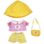 niannyyhouse 15 cm 20 cm Peluş Bebek Giysileri Şapka Gömlek Pantolon Sırt Çantası Anaokulu Kıyafeti Yumuşak Doldurulmuş Bebek Giydirme (Pembe, 15 cm)