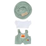niannyyhouse 17cm Bebek Giysileri Şapka Beyaz Tişört Hayvan Baskılı Tulum 15cm Peluş Bebek Giydirdiği (Yeşil-3)