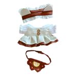 niannyyhouse 20cm peluş bebek giysileri şapkalar elbise önlük kahve ayı seti 8 inç yumuşak doldurulmuş peluş oyuncak elbise aksesuarları