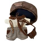 niannyyhouse 20cm peluş bebek postacı seti şapka yaka kazak pantolon Satchel 8 inç bebek giysileri
