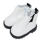 niannyyhouse Martin Boots Deri Ayakkabı Uzunluğu 5,5 cm 1/6 BJD 8 inç 20 cm Peluş Bebek için Uygun (Beyaz-2)