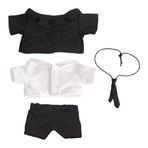 niannyyhouse Siyah Takım Elbise Ceket Kravat Beyaz Gömlek Pantolon 15cm Peluş Bebek Giysileri Bebek Giydirme (Siyah-2)