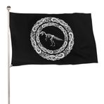 NIBABA 2x3ft (60x90cm) Dekoratif Ev Bayrağı Yard Afiş, Viking Scandivanian Dinozor Kafatası İskelet Baskı, Welcome Yard Bayrağı Çim Asılı Ev Dekoru