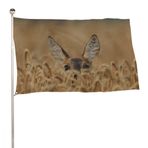 NIBABA Dekoratif Bahçe Bayrağı Avlu Afiş, Karaca Geyiği Roebuck Sevimli Hayvan Baskısı, Hoş Geldiniz Avlu Bayrağı Çim Asılı Ev Dekoru 2x3ft (60x90 cm)