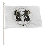 NIBABA Dekoratif Ev Bayrağı Avlu Afiş, İki Kurt İskandinav Mitolojisi Viking Tek Taraflı Baskı, Hoş Geldiniz Avlu Bayrağı Çim Asılı Dekor 4x6ft - (120x180 cm)