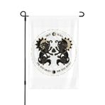 NIBABA Dış Mekan Çift Taraflı Bahçe Bayrağı, İki Kurt İskandinav Mitolojisi Viking Baskısı, Ev Dekoru Avlu Çim Asılı Bayraklar 50 cm x 100 cm